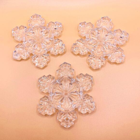 Waterford Marquis Crystal Snowflake Ornament Set of 3 No Box - Picture 1 of 5